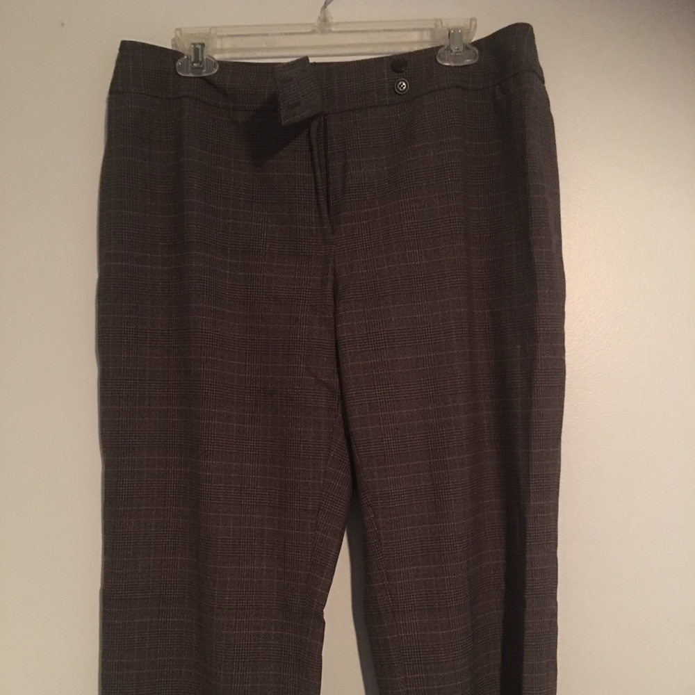 Cute brown plaid dress pants by Anne Klein